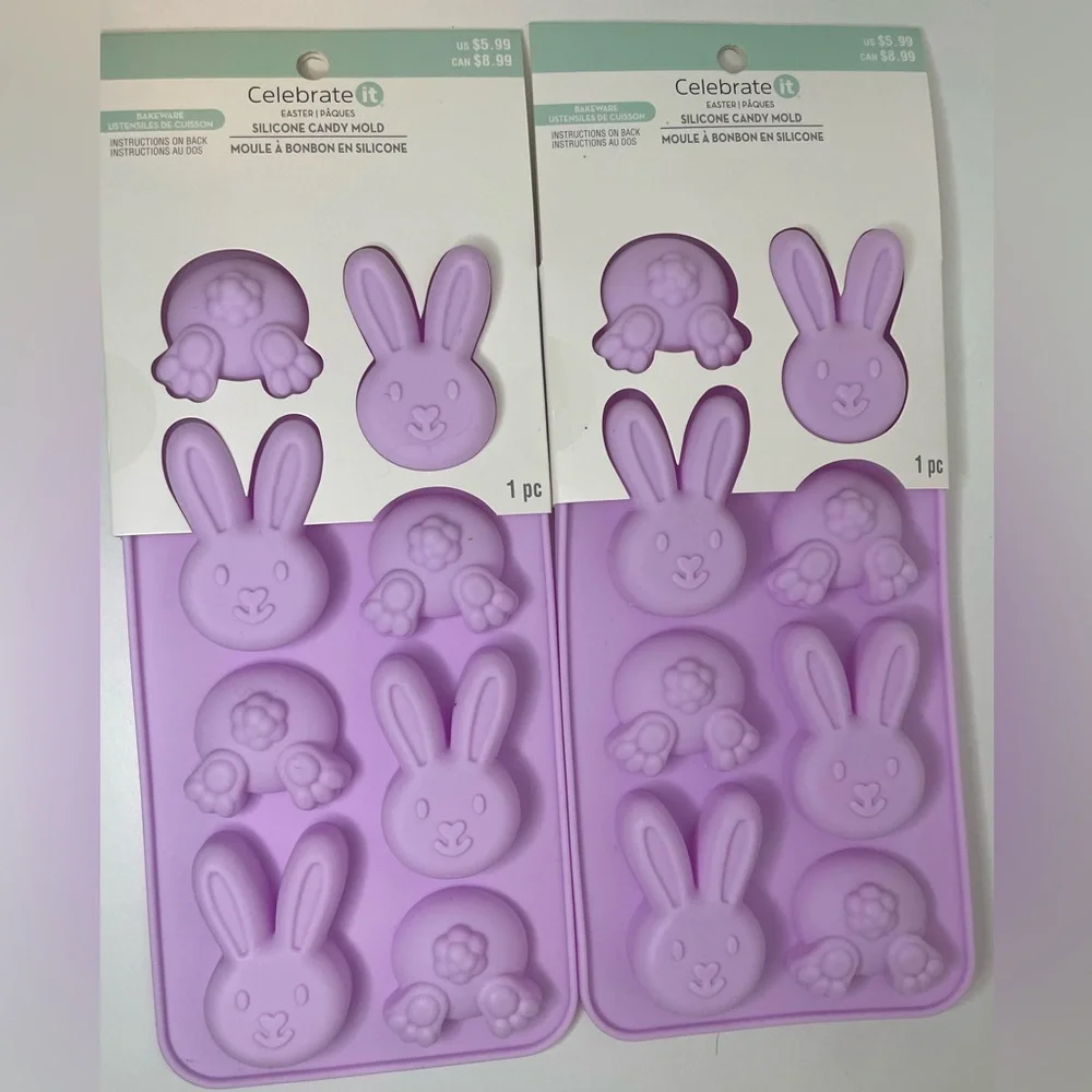Purple Bunny Silicone Candy Molds, Easter Bunny Candy, Easter Bakeware